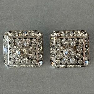 Gorgeous Square Crystal Cluster Earrings, classy and Elegant